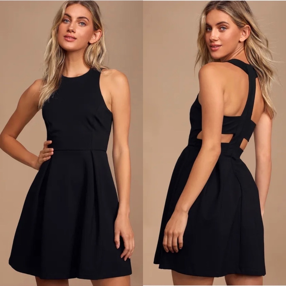 Lulus Cutout and About Black Skater‎ Dress